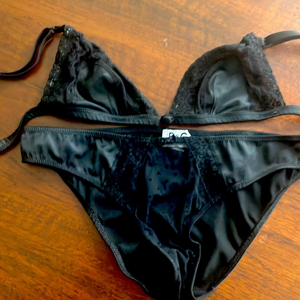 Vintage DOLCE & GABANNA Black Lace and Mesh Lingerie Set